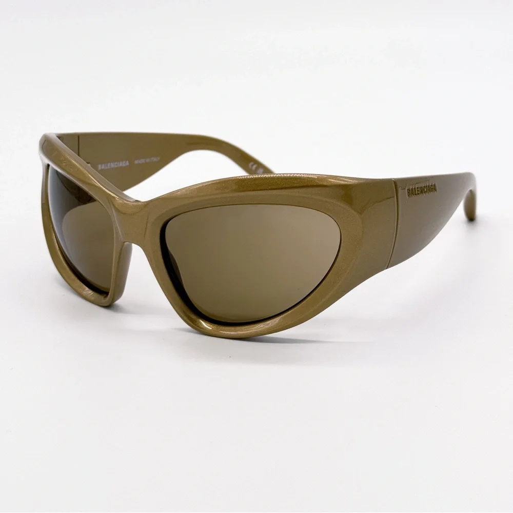 NEW BALENCIAGA BB0228S 004 GOLD OVERSIZED SUNGLASSES BALENCIAGA